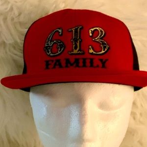Baseball Cap Hat 613 Family Richardson SnapBack 1/2 Mesh Red Black